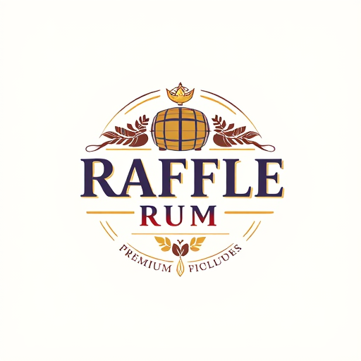 AI Design for "Design a sleek and eye-catching logo for 'Raffle Rum,' a premium rum brand that exudes sophistication, fun, and exclusivity. The logo should incorporate a bold, elegant typeface and elements that evoke the Caribbean spirit and rum tradition, such as barrels, tropical leaves, or subtle pirate motifs. Use a rich color palette with deep golds, dark browns, and hints of navy blue or crimson to convey luxury and warmth. Ensure the design feels modern yet timeless, with a playful edge reflecting the 'raffle' theme, such as ticket-inspired details or subtle celebratory motifs."