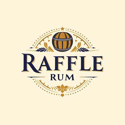 AI Design for "Design a sleek and eye-catching logo for 'Raffle Rum,' a premium rum brand that exudes sophistication, fun, and exclusivity. The logo should incorporate a bold, elegant typeface and elements that evoke the Caribbean spirit and rum tradition, such as barrels, tropical leaves, or subtle pirate motifs. Use a rich color palette with deep golds, dark browns, and hints of navy blue or crimson to convey luxury and warmth. Ensure the design feels modern yet timeless, with a playful edge reflecting the 'raffle' theme, such as ticket-inspired details or subtle celebratory motifs."