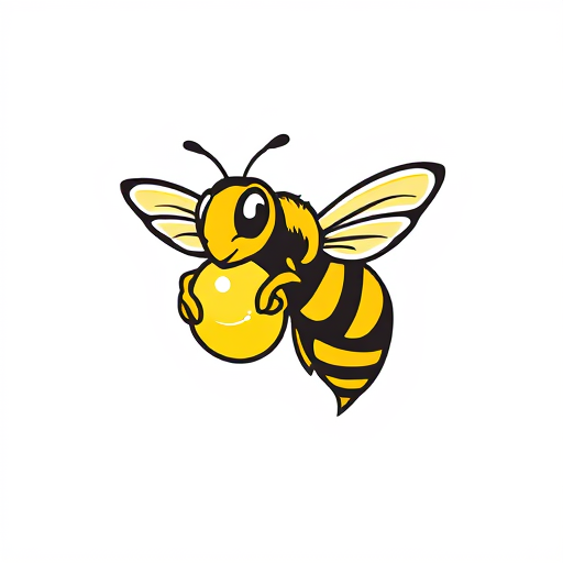 AI Design for bee yellowjacket holding a ball vector style
