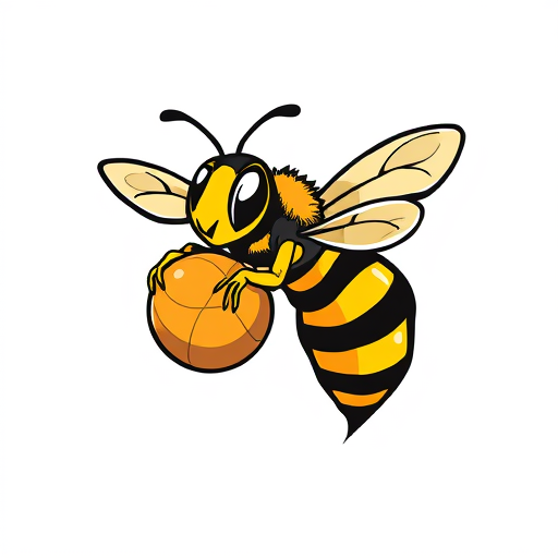 AI Design for bee yellowjacket holding a ball