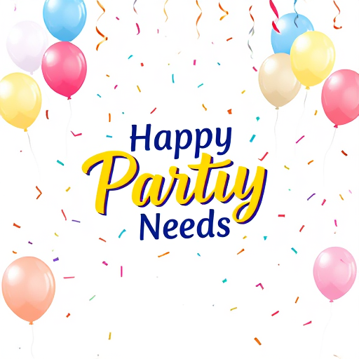 AI Design for chastine party needs background balloons and confetti