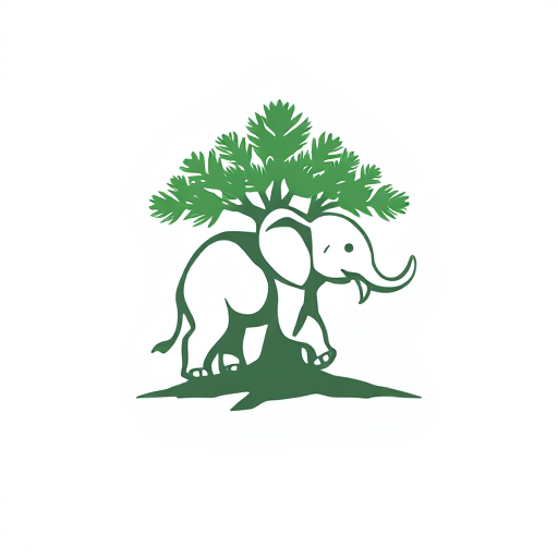 AI Design for Elephant and elephant baby pine tree