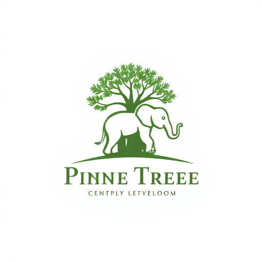 AI Design for Pine tree , elephant , elephant baby
