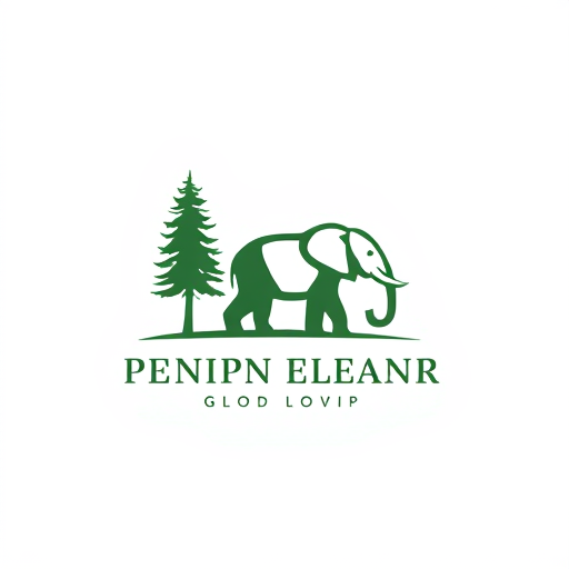 AI Design for Pine tree and elephant