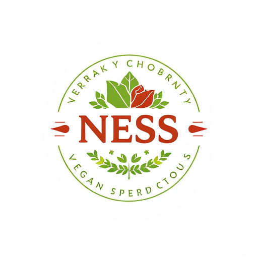AI Design for 1 NESS COMPANY WITH TAGLINE COME TOGEHTER WITH SOME SAFE AND PEOTECTION ELEMENTS ITS A COMPANY WITH SELLS VEGAN PRODUCTS.