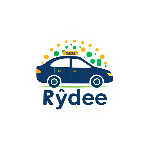 AI Design for rydee logo for mutual sharing of taxi creative logo for app without ant vehicle reference