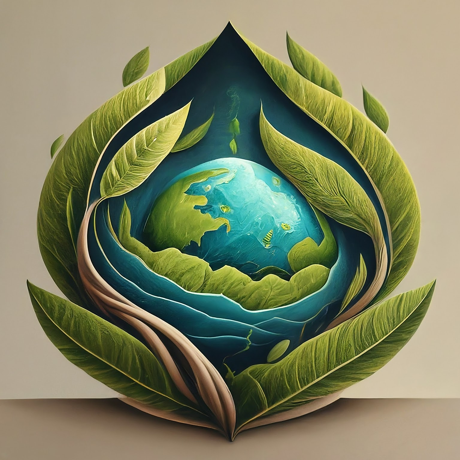 AI Design for logo save earth save life Realistic