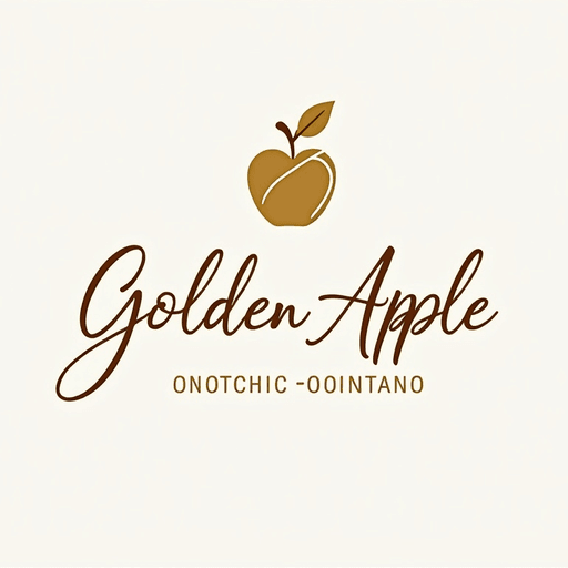 AI Design for "Create a calligraphic, elegant logo for a premium yoga and pilates boutique studio named 'Golden Apple.' The design should feature a stylized, flowing apple icon that symbolizes luxury, vitality and balance. Incorporate refined, calligraphic lines and simplicity in the apple icon and studio name lettering. Use a sophisticated color palette of white and gold to convey tranquility and sophistication. The calligraphic style should feel both modern and timeless, evoking a sense of awe and high-end branding. The logo should appeal to a discerning clientele seeking a premium yoga and pilates experience and elevate your studio's signage, marketing materials and merchandise. Aim for a minimalistic yet elegant design that stands out."