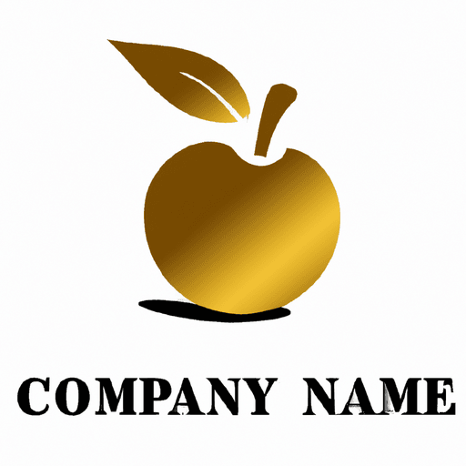 AI Design for A full Golden Apple (not bitten) with white background