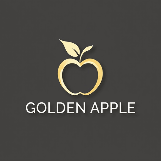 AI Design for "Create a luxurious and minimalistic logo for a yoga boutique studio named 'Golden Apple.' The design should feature a sleek, stylized apple that symbolizes luxury and vitality, incorporating elegant lines and simplicity. Use a refined color palette of white and gold to convey sophistication and tranquility. The logo should evoke a sense of awe and balance, suitable for high-end branding, signage, and marketing materials. Aim for a design that feels both modern and timeless, appealing to a clientele seeking a premium yoga/pilates experience."