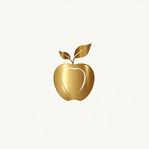 AI Design for "Create a luxurious and minimalistic logo for a yoga boutique studio named 'Golden Apple.' The design should feature a sleek, stylized apple that symbolizes luxury and vitality, incorporating elegant lines and simplicity. Use a refined color palette of white and gold to convey sophistication and tranquility. The logo should evoke a sense of awe and balance, suitable for high-end branding, signage, and marketing materials. Aim for a design that feels both modern and timeless, appealing to a clientele seeking a premium yoga/pilates experience."