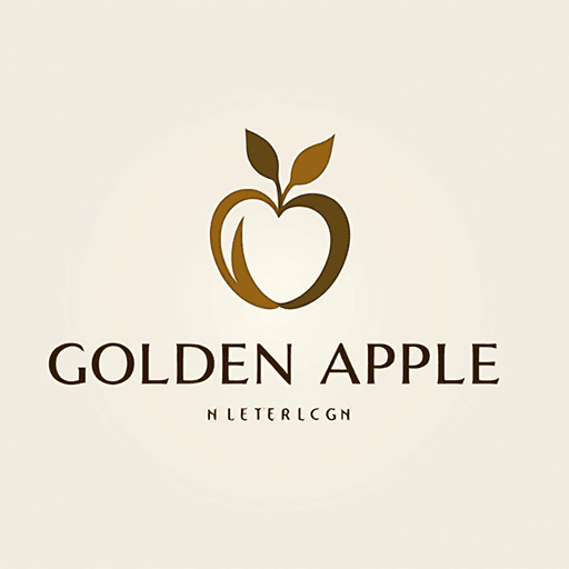 AI Design for "Create a luxurious and minimalistic logo for a yoga boutique studio named 'Golden Apple.' The design should feature a sleek, stylized apple that symbolizes luxury and vitality, incorporating elegant lines and simplicity. Use a refined color palette of white and gold to convey sophistication and tranquility. The logo should evoke a sense of awe and balance, suitable for high-end branding, signage, and marketing materials. Aim for a design that feels both modern and timeless, appealing to a clientele seeking a premium yoga/pilates experience."