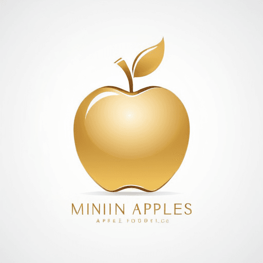 AI Design for Minimalistic and luxury full golden apples with white background