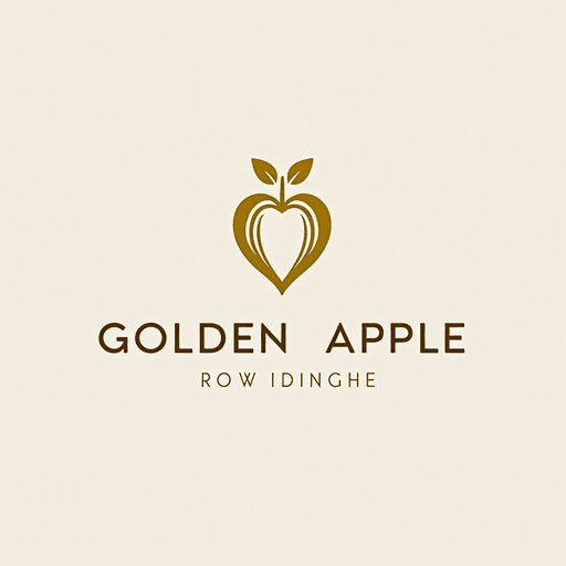 AI Design for "Create a luxurious and minimalistic logo for a yoga boutique studio named 'Golden Apple.' The design should feature a sleek, stylized apple that symbolizes luxury and vitality, incorporating elegant lines and simplicity. Use a refined color palette of white and gold to convey sophistication and tranquility. The logo should evoke a sense of awe and balance, suitable for high-end branding, signage, and marketing materials. Aim for a design that feels both modern and timeless, appealing to a clientele seeking a premium yoga/pilates experience."