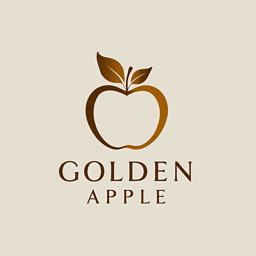 AI Design for "Create a luxurious and minimalistic logo for a yoga boutique studio named 'Golden Apple.' The design should feature a sleek, stylized apple that symbolizes luxury and vitality, incorporating elegant lines and simplicity. Use a refined color palette of white and gold to convey sophistication and tranquility. The logo should evoke a sense of awe and balance, suitable for high-end branding, signage, and marketing materials. Aim for a design that feels both modern and timeless, appealing to a clientele seeking a premium yoga/pilates experience."
