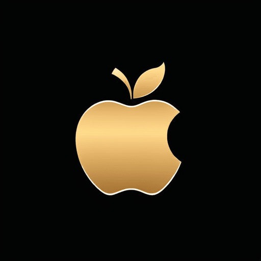 AI Design for Minimalistic and luxury full golden apple
