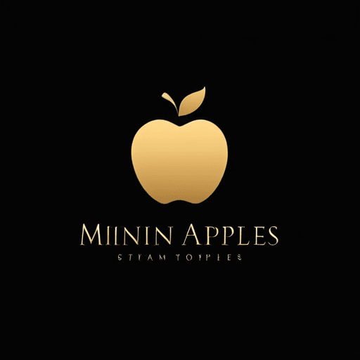 AI Design for Minimalistic and luxury full golden apples