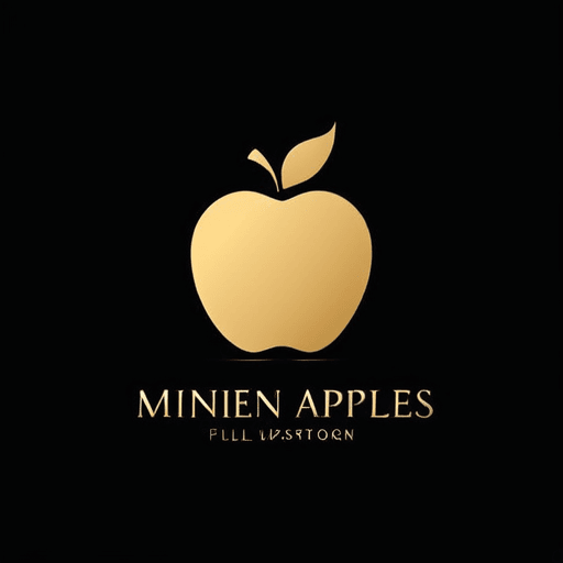 AI Design for Minimalistic and luxury full golden apples with white background