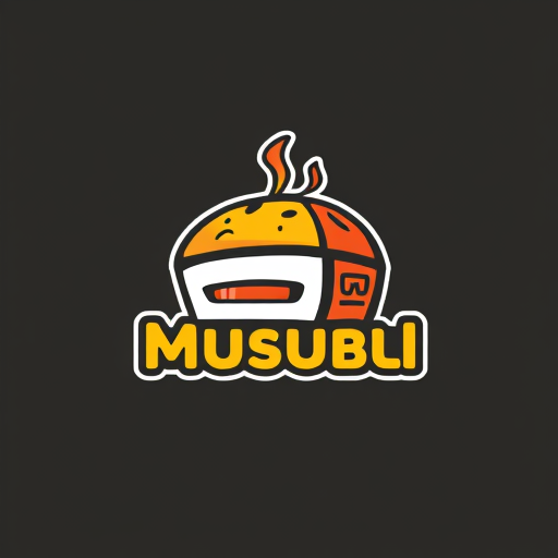 AI Design for logo for spam musubi business. make it anime