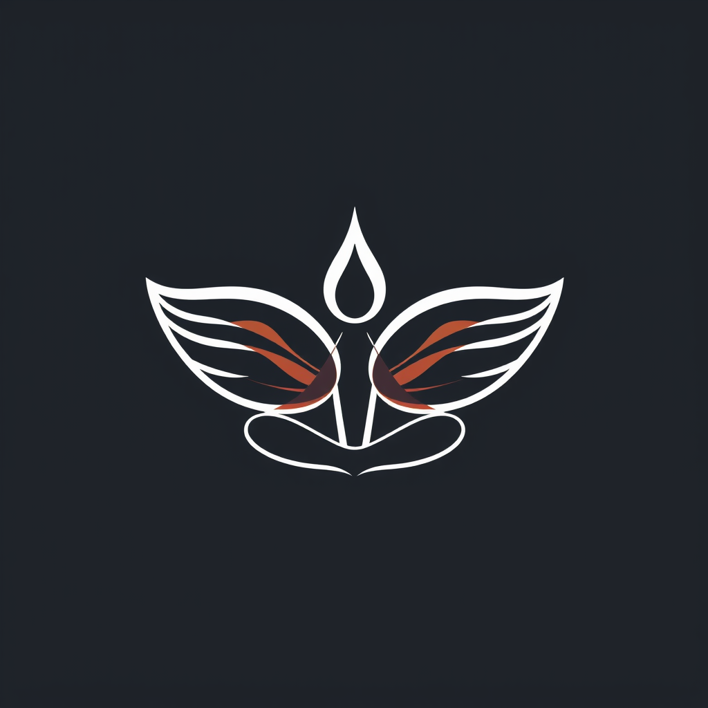 AI Design for Yoga logo with a simple one stroke butterfly