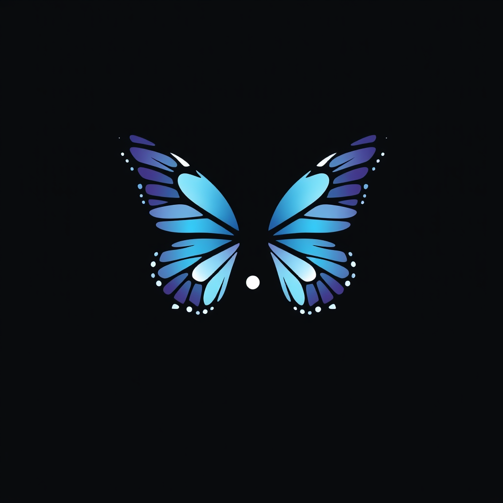 AI Design for Butterfly combinated with yin yang symbol