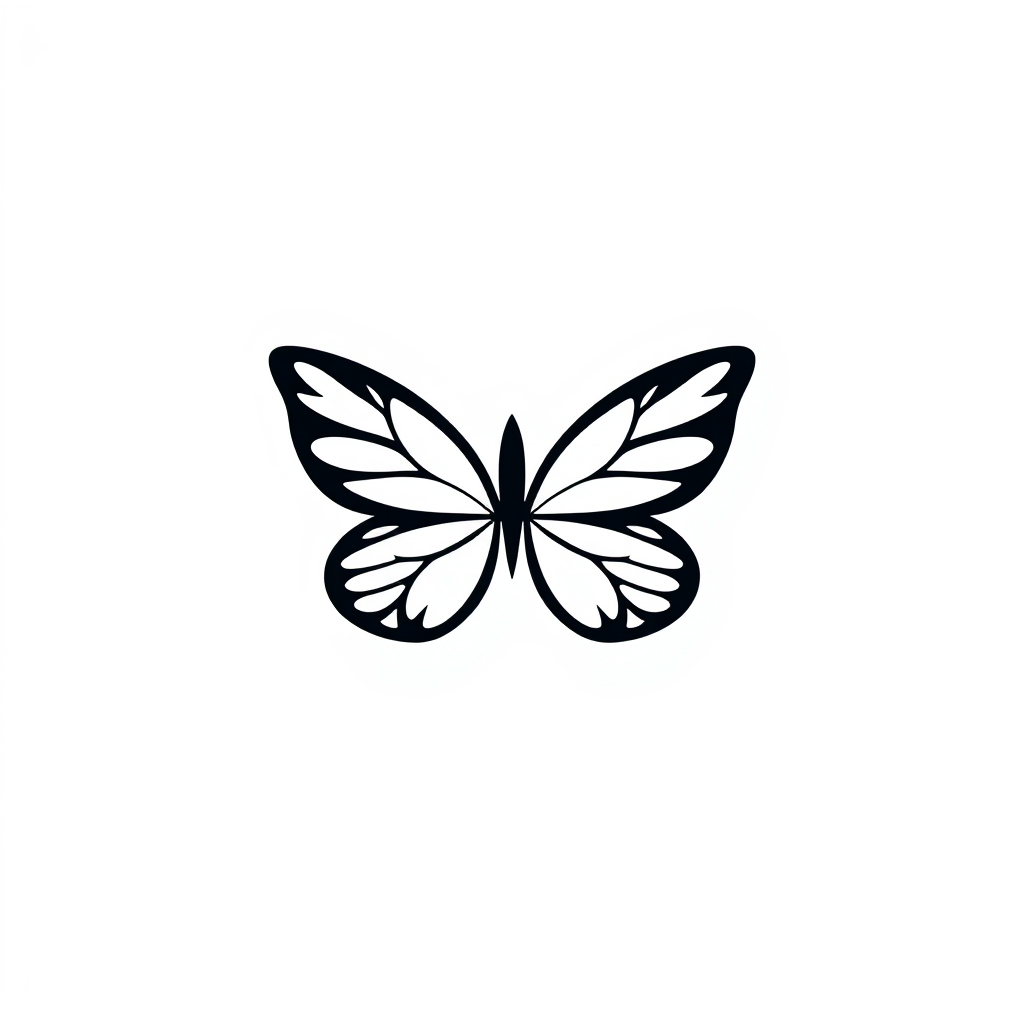 AI Design for Yoga logo with a simple one stroke butterfly