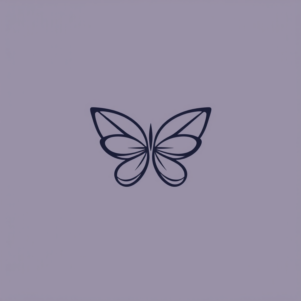 AI Design for Yoga logo with a simple one stroke butterfly