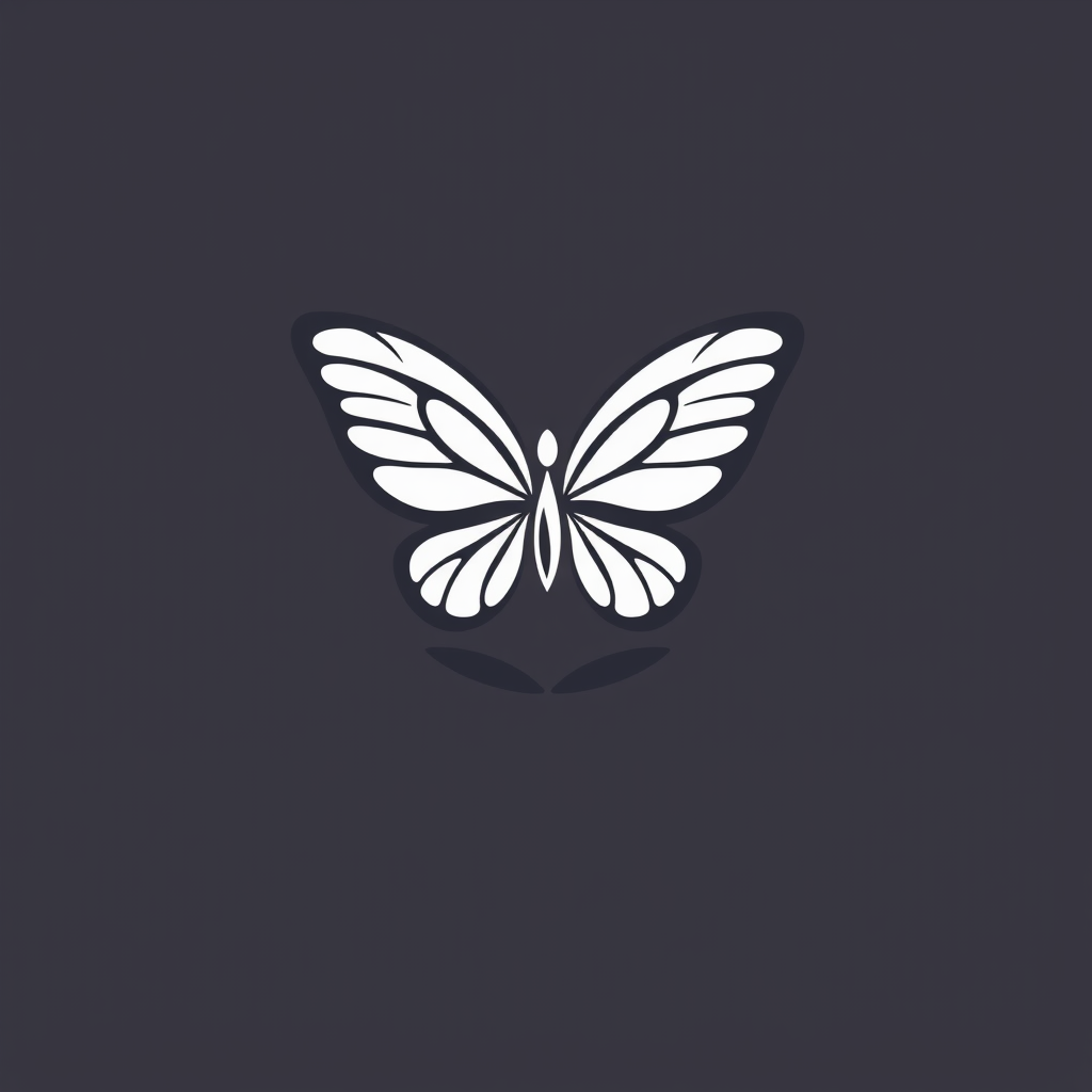 AI Design for Yoga logo with a simple one stroke butterfly