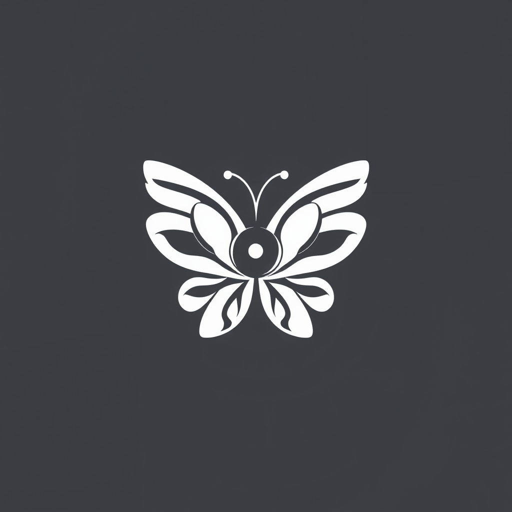 AI Design for Simple graphic yin yang Butterfly logo