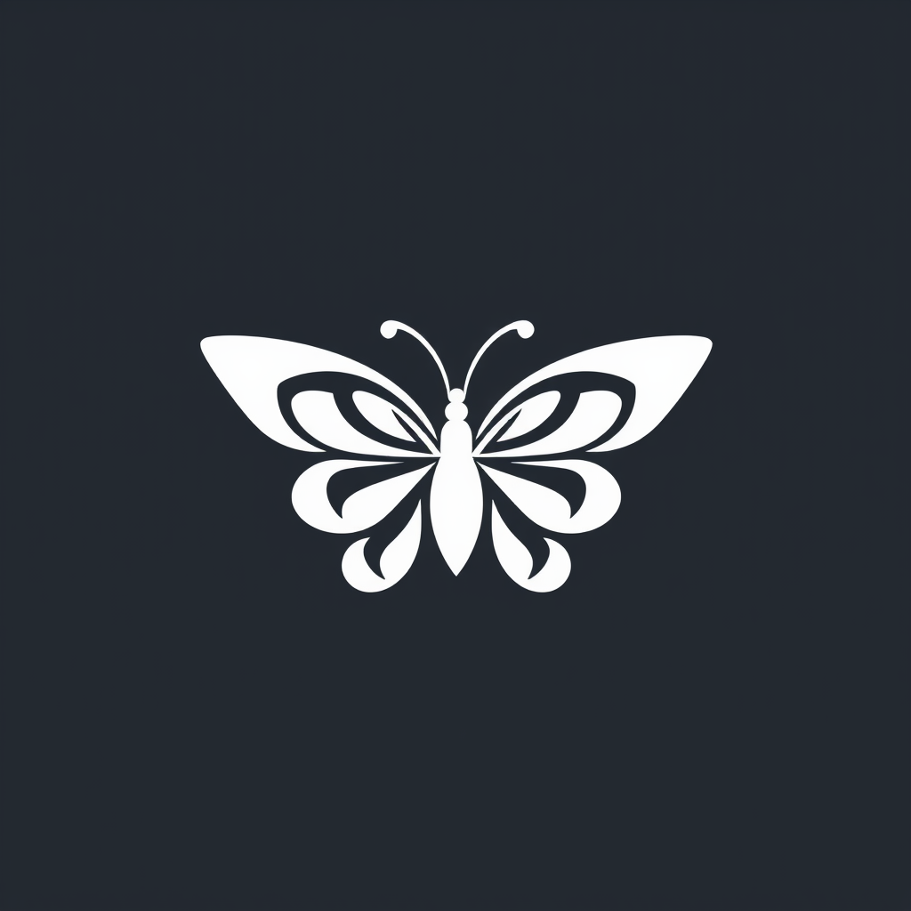 AI Design for Simple graphic yin yang Butterfly logo