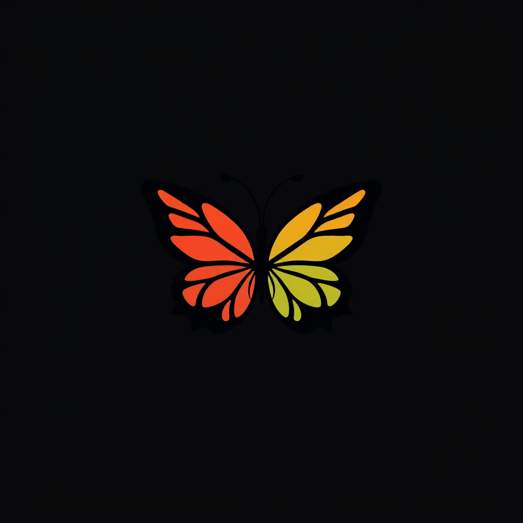 AI Design for Simple graphic yin yang Butterfly logo