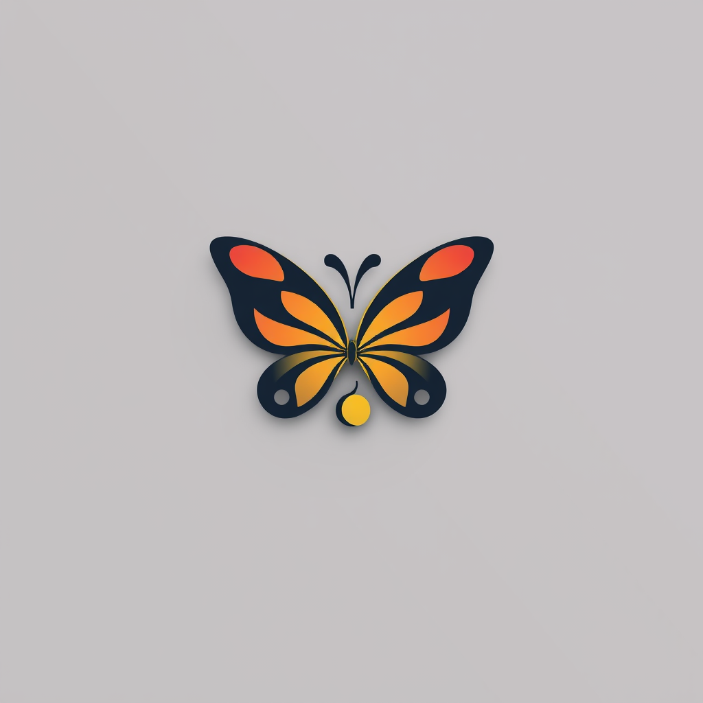 AI Design for Simple graphic yin yang Butterfly logo