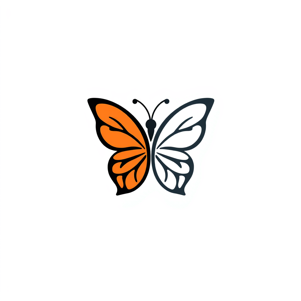 AI Design for Simple graphic yin yang Butterfly logo