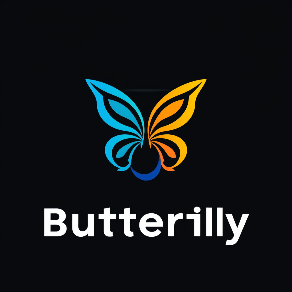 AI Design for Simple graphic yin yang Butterfly logo