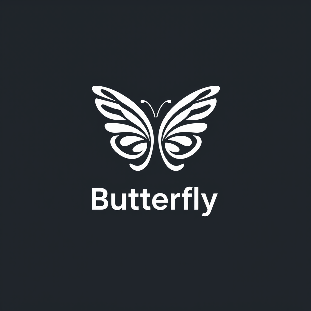 AI Design for Simple graphic yin yang Butterfly logo