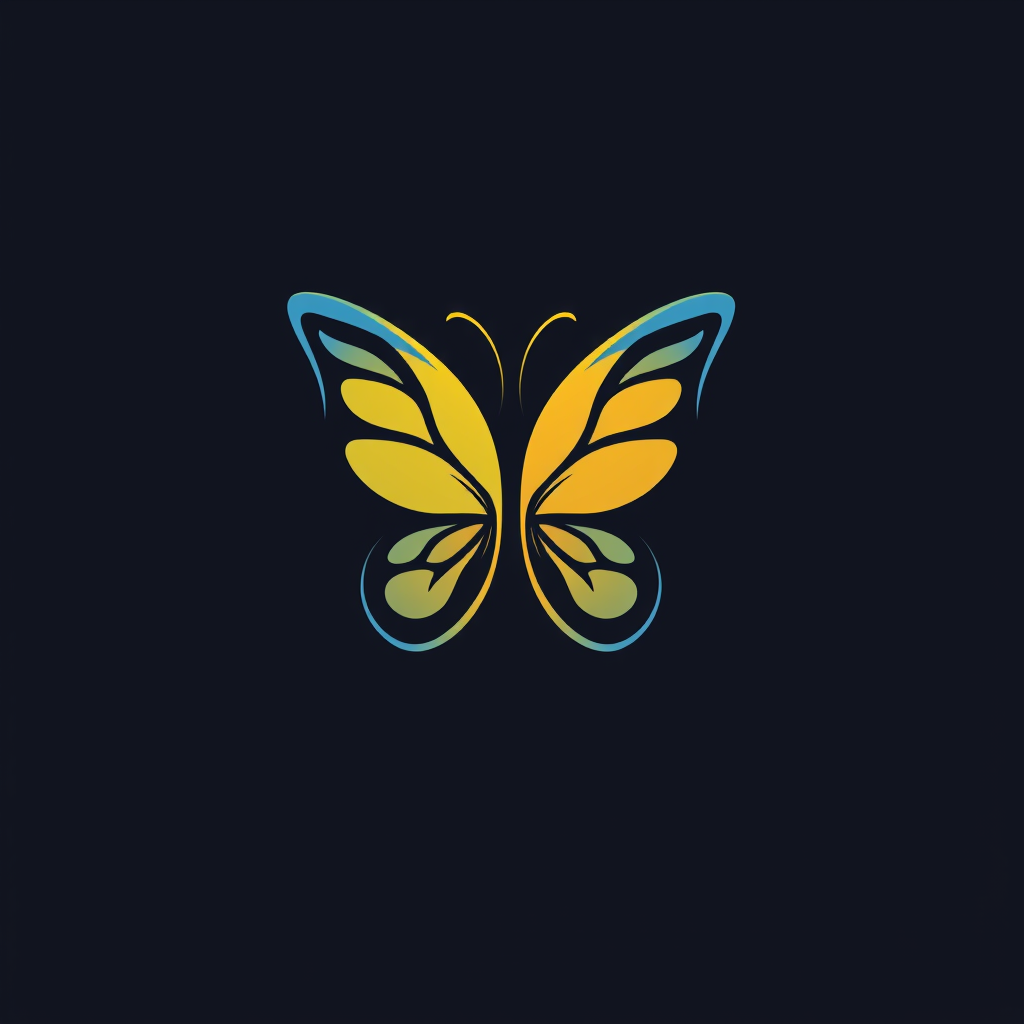 AI Design for Simple graphic yin yang Butterfly logo