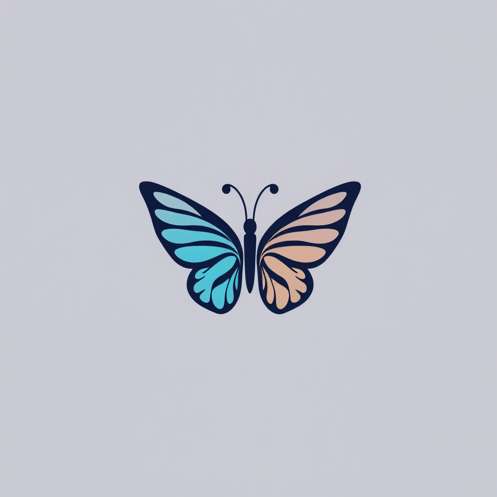 AI Design for Simple graphic yin yang Butterfly logo