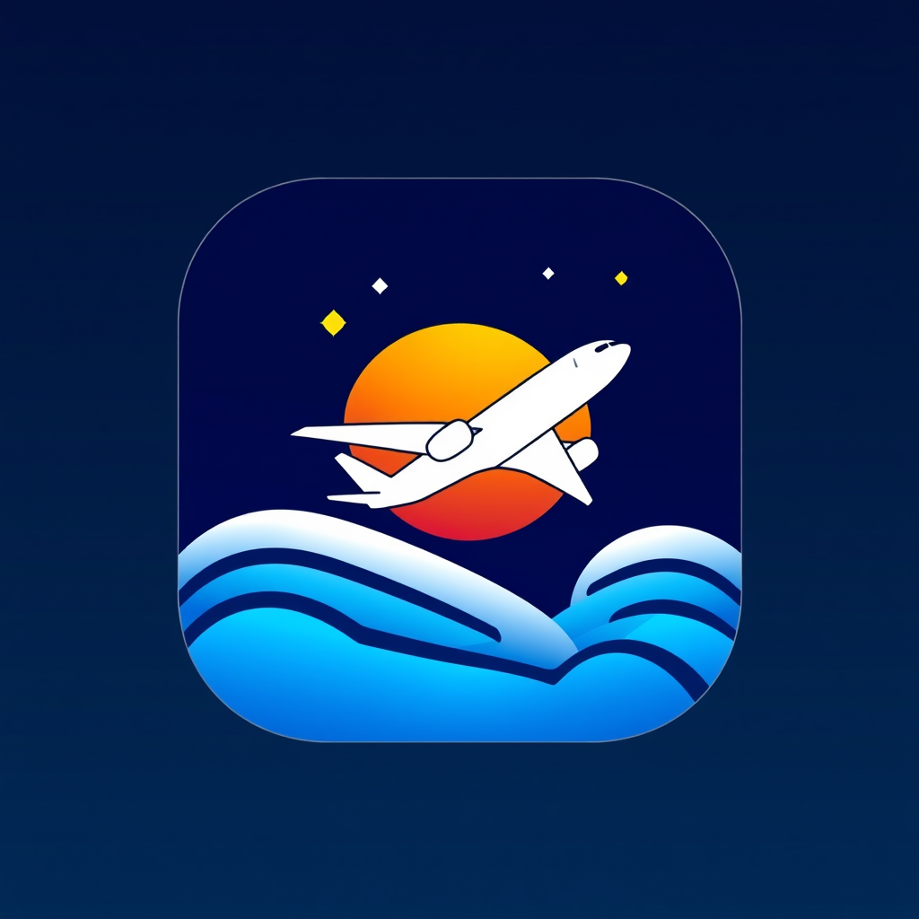 AI Design for an app icon for ios for a flights service