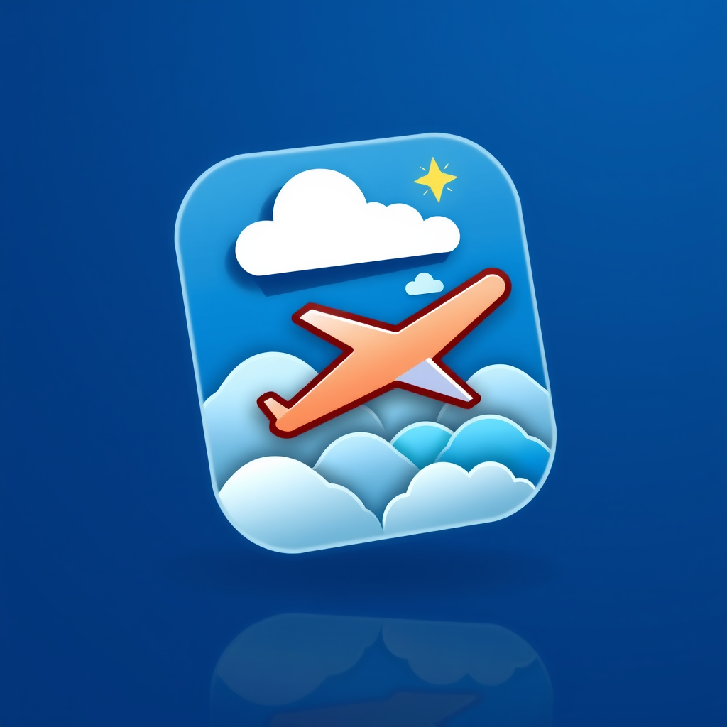 AI Design for an app icon for ios for a flights service