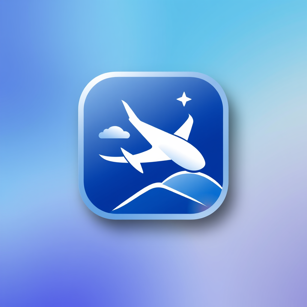 AI Design for an app icon for ios for a flights service