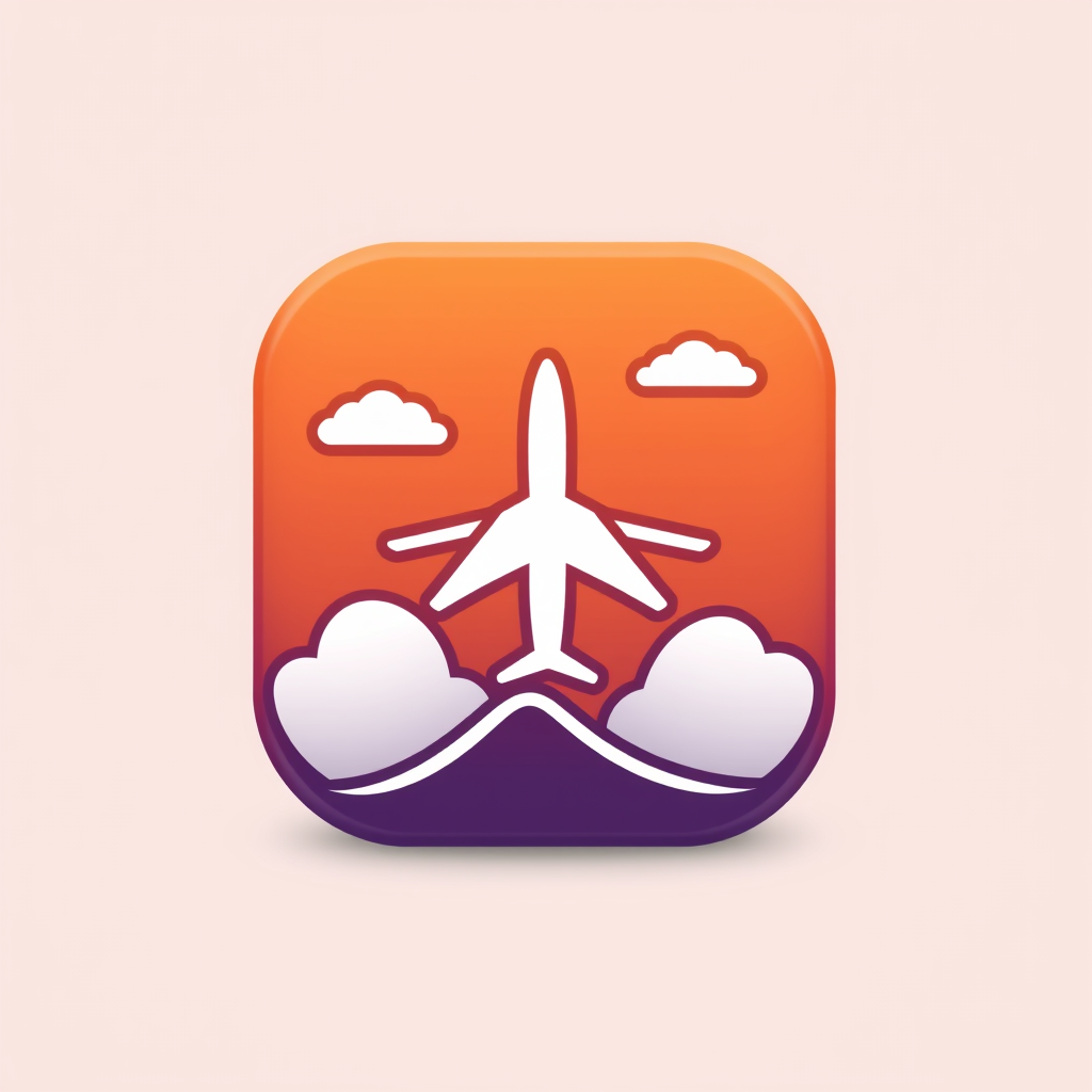 AI Design for an app icon for ios for a flights service