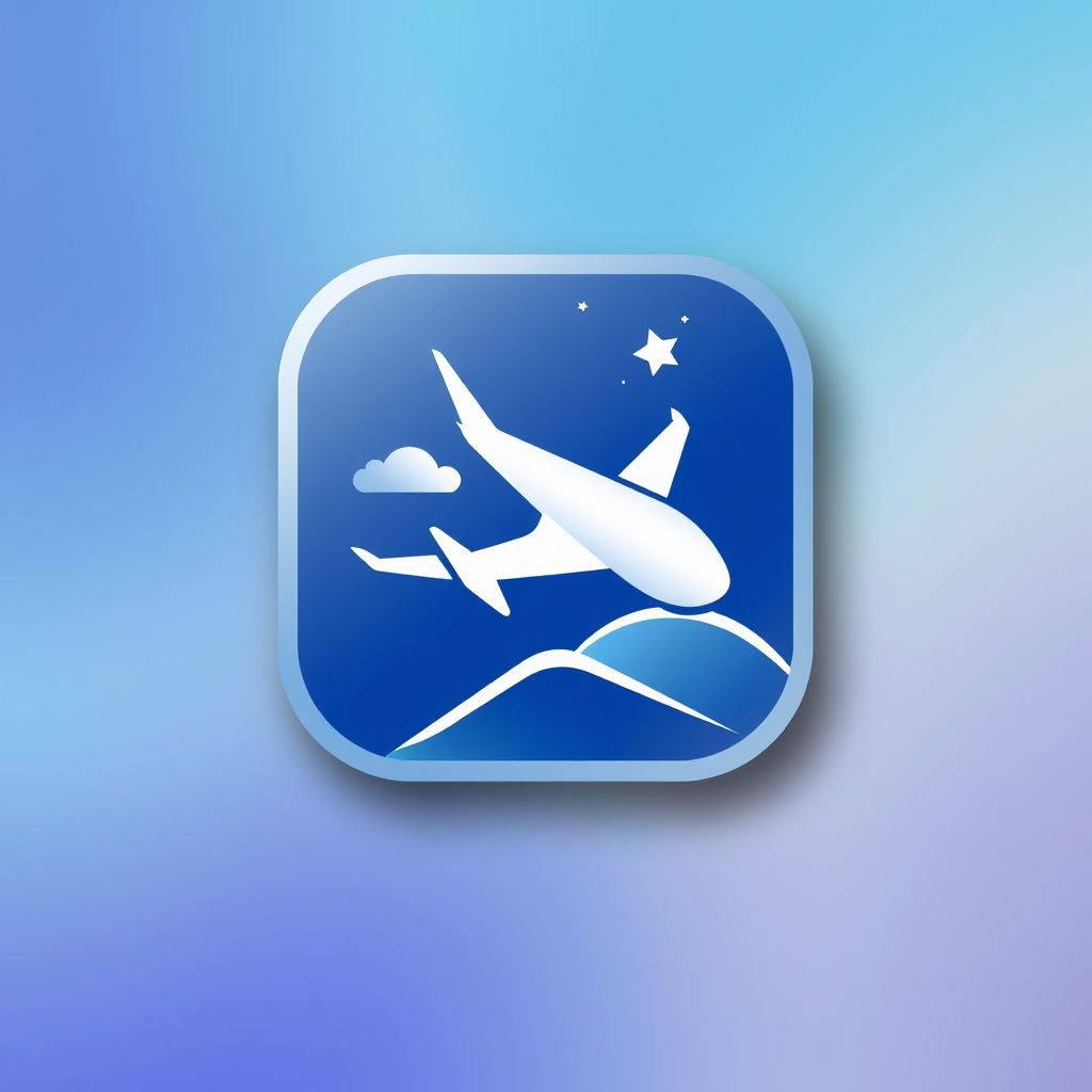 AI Design for an app icon for ios for a flights service
