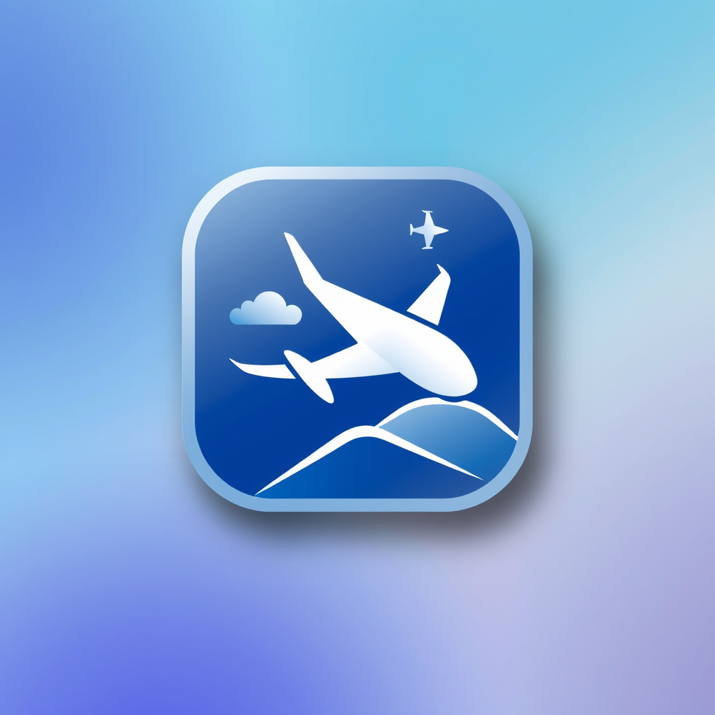 AI Design for an app icon for ios for a flights service