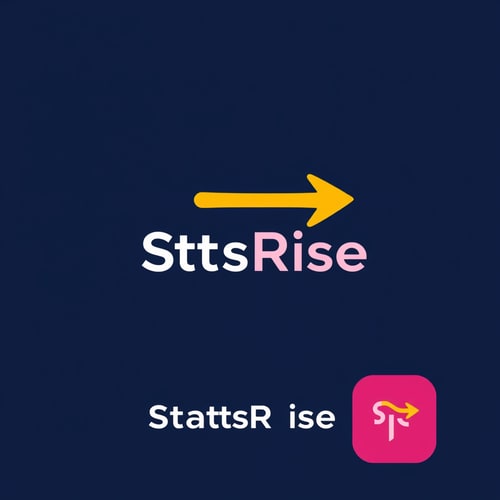 AI Design for concept logo of a arrow. colorful playful theme. with the text 'StatsRise'