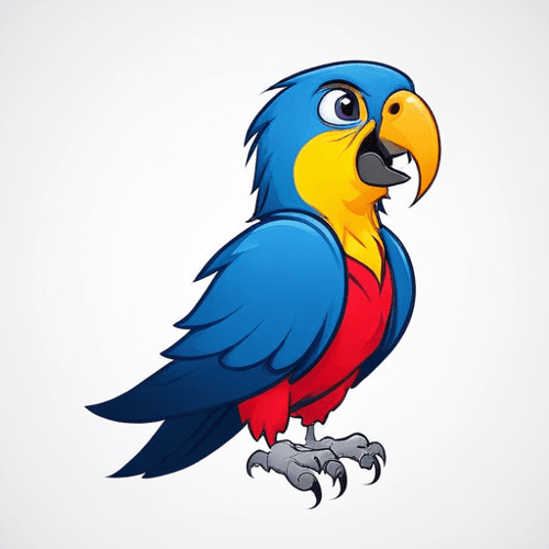 AI Design for parrot looking up right