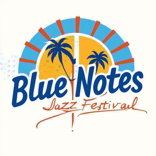 AI Design for Create a vibrant, dynamic logo for a summer jazz festival named “Blue Notes.”