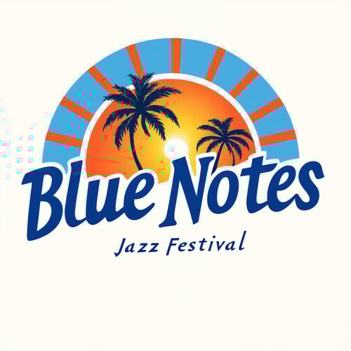 AI Design for Create a vibrant, dynamic logo for a summer jazz festival named “Blue Notes.”