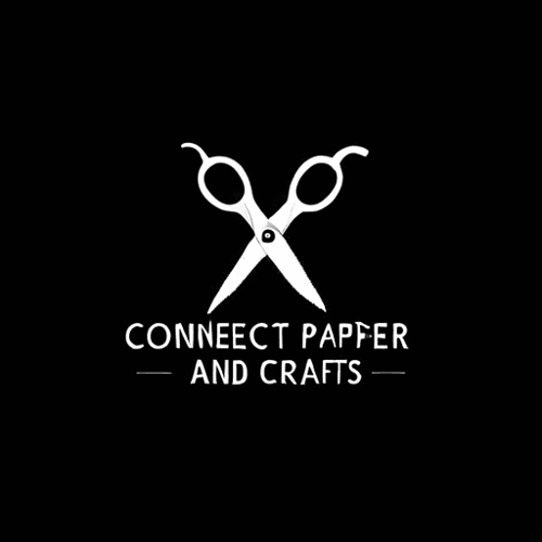 AI Design for conecpt of scissors and paper for crafts logo
