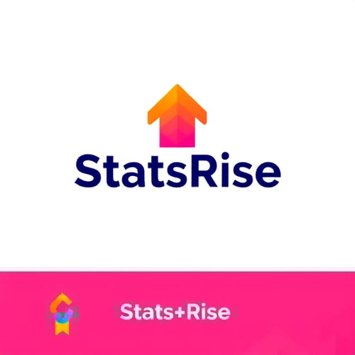 AI Design for concept logo of a arrow. colorful playful theme. with the text 'StatsRise' 