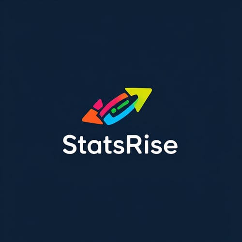 AI Design for concept logo of a arrow. colorful playful theme. with the text 'StatsRise' 